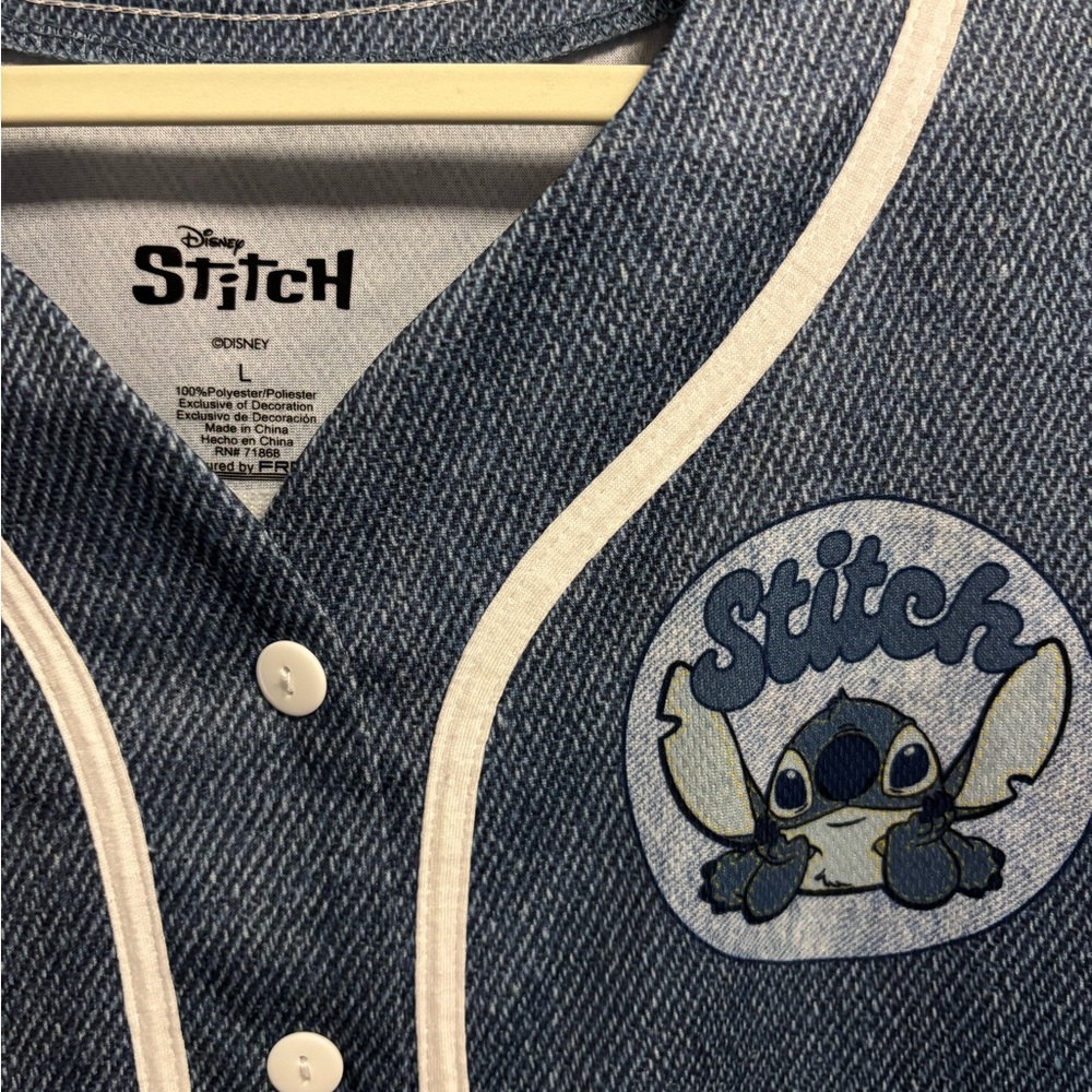Disney Stitch Denim Baseball Jersey